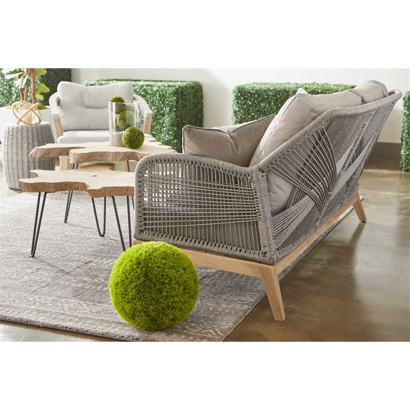 Loom 79 Patio Sofa in Gray and Platinum Rope
