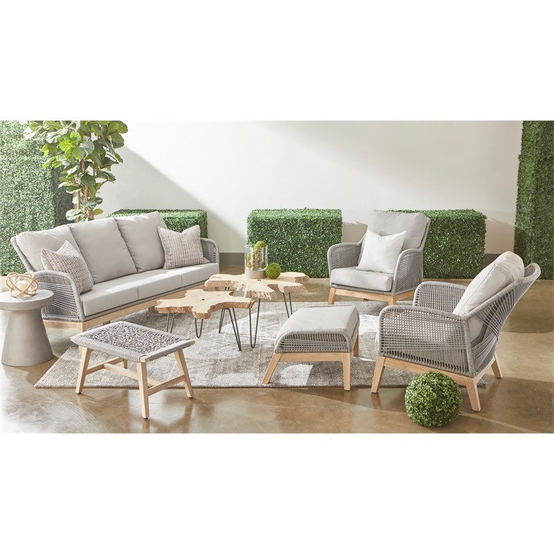 Loom 79 Patio Sofa in Gray and Platinum Rope