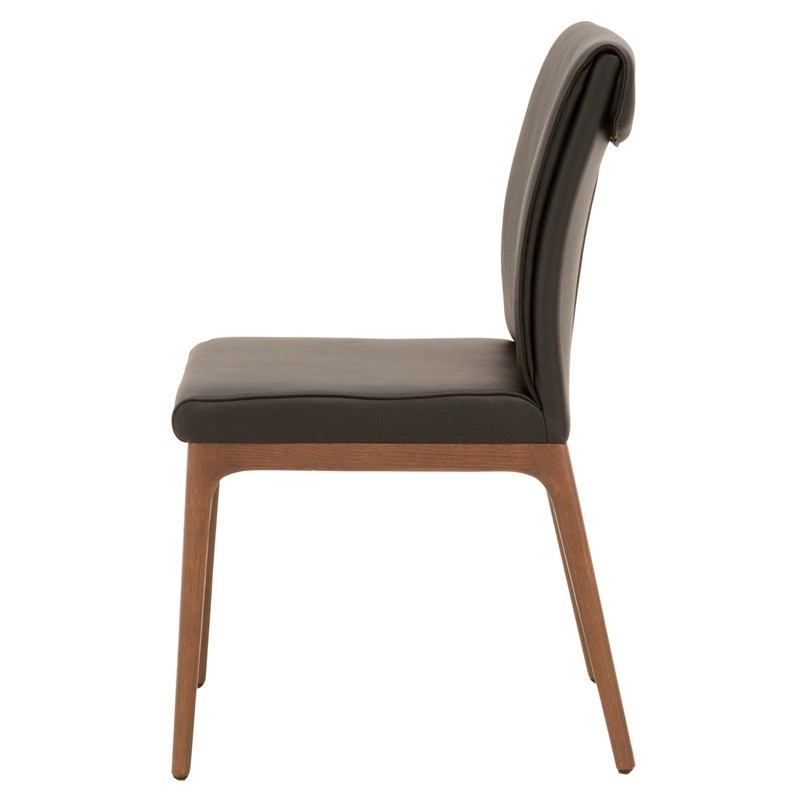 Alex Leather Dining Side Chair in Sable (Set of 2)