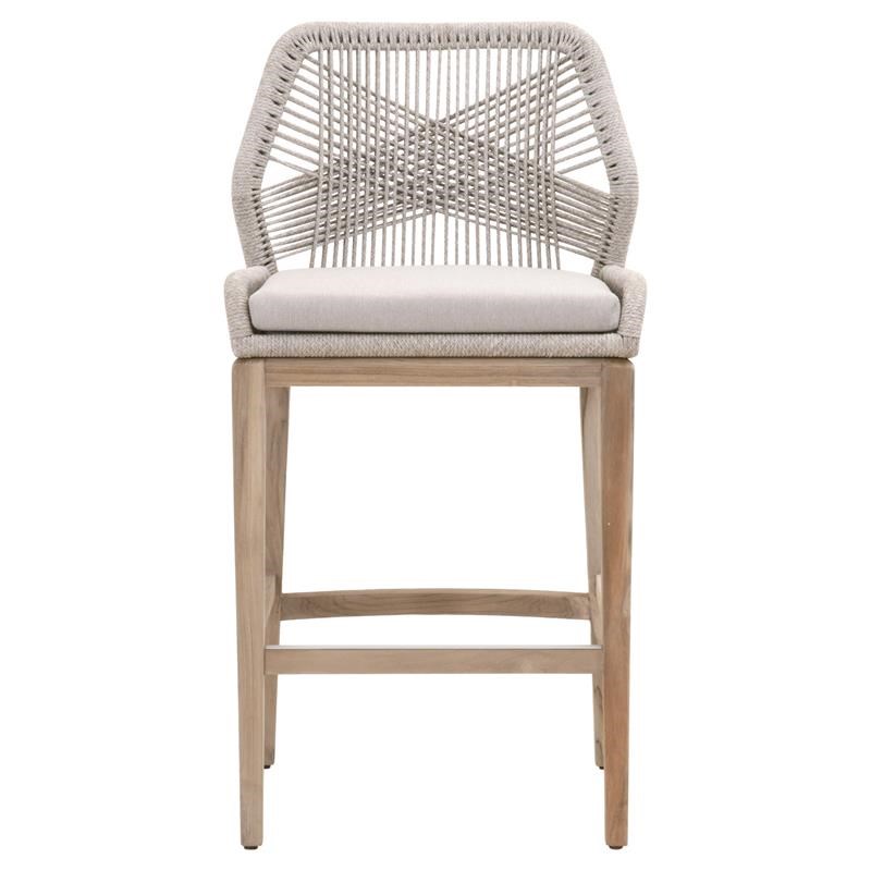 Loom Outdoor Barstool Taupe White, Lillian August Counter Stools Rope