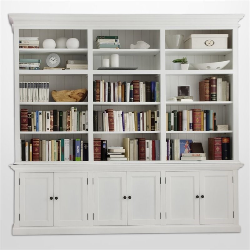 NovaSolo Halifax Triple Bookcase in Pure White