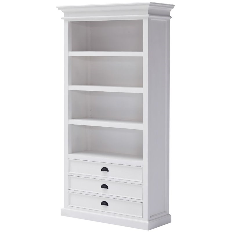 NovaSolo Halifax 4 Shelf Bookcase in Pure White