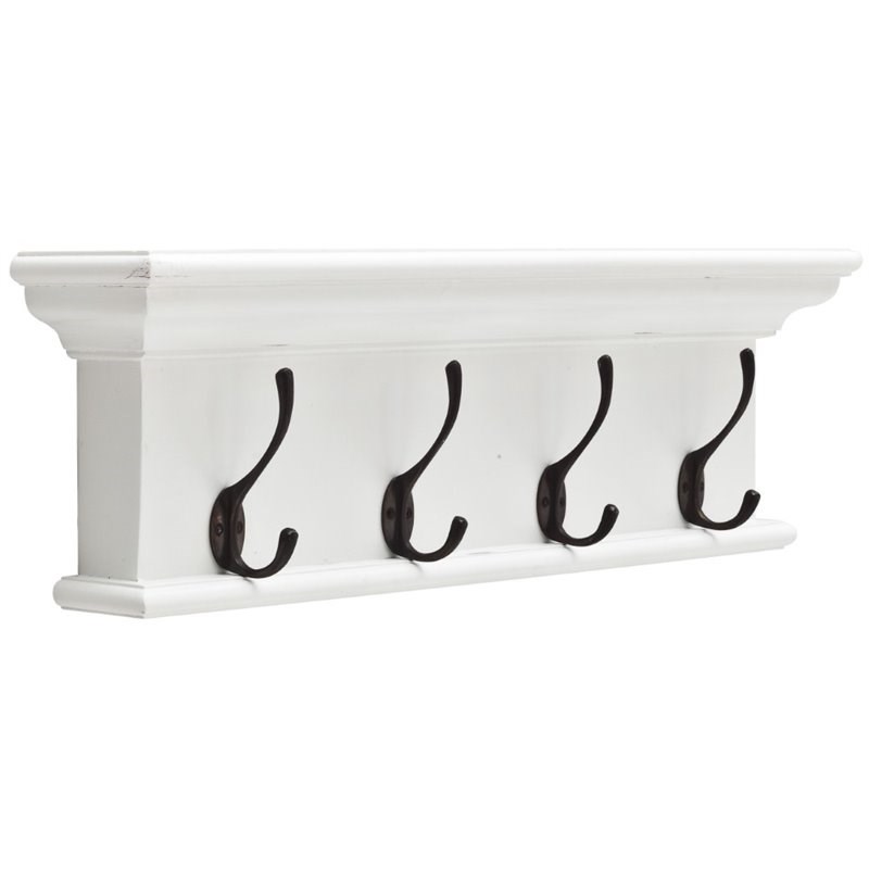 NovaSolo Halifax 4-Hook Coat Rack in Pure White | Homesquare