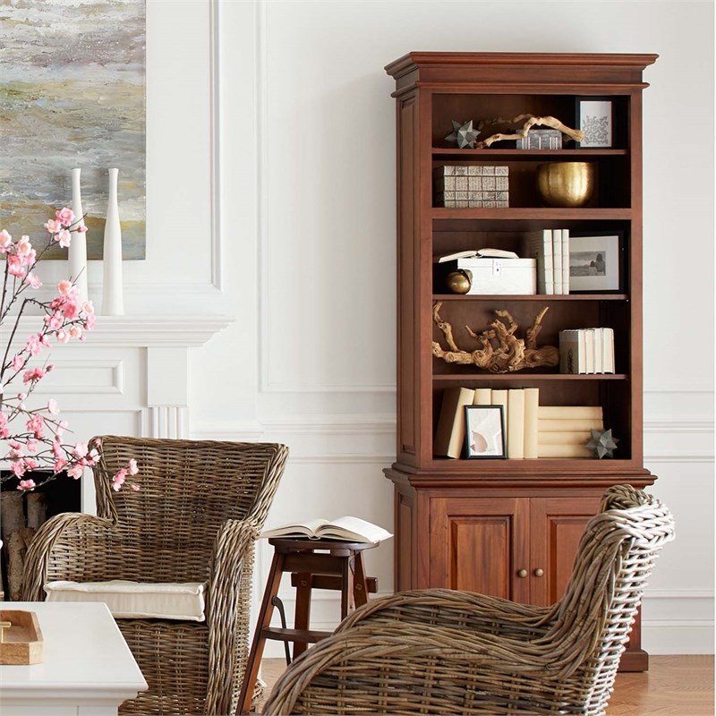 NovaSolo Furniture Toscana Solid Wood 5Shelf Tall Bookcase in Natural