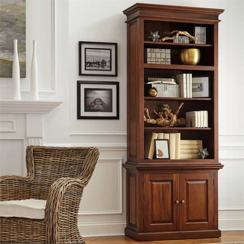 NovaSolo Furniture Toscana Solid Wood 5Shelf Tall Bookcase in Natural