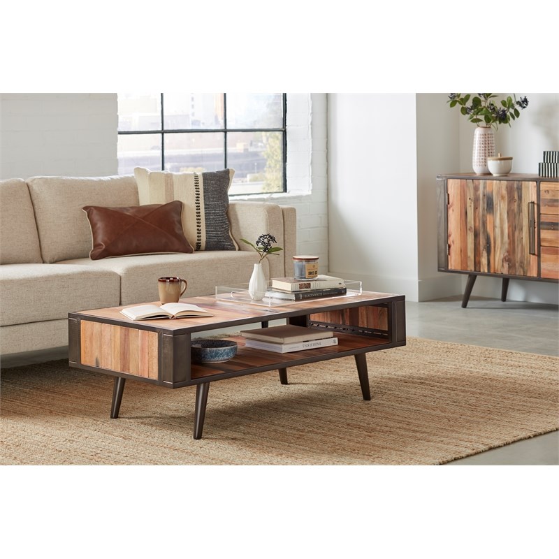 Novasolo Nordic Smooth Boat Wood Iron, Manor Park Mid Century Modern Coffee Table With Storage Multiple Finishes