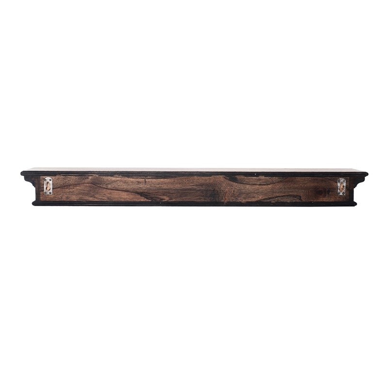 NovaSolo Halifax Mindi Wood Floating Wall Shelf Extra Long in Black