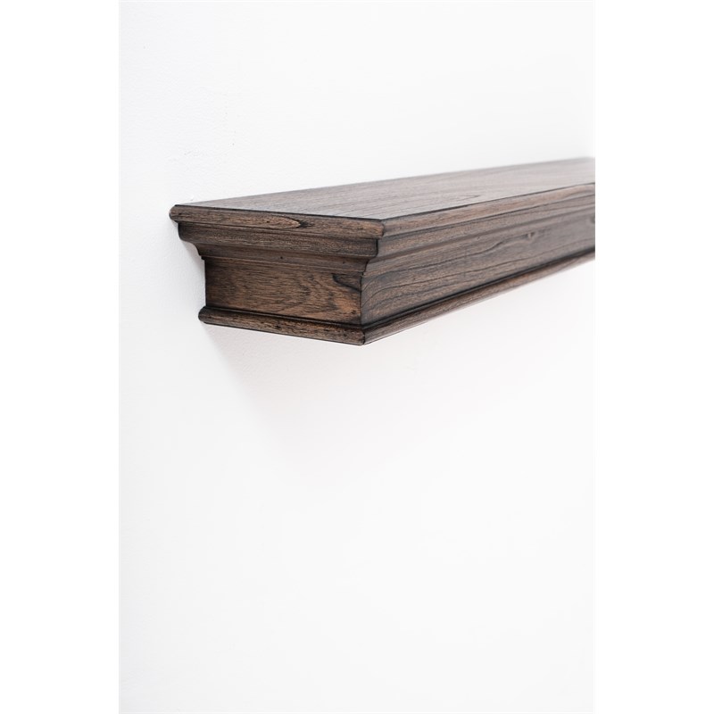 NovaSolo Halifax Mindi Wood Floating Wall Shelf Extra Long in Black