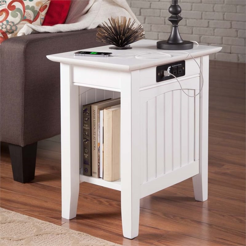 Leo & Lacey Charger Chair Side Table in White
