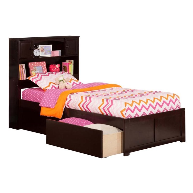 leo & lacey twin xl storage platform bed in espresso - ll-1653015