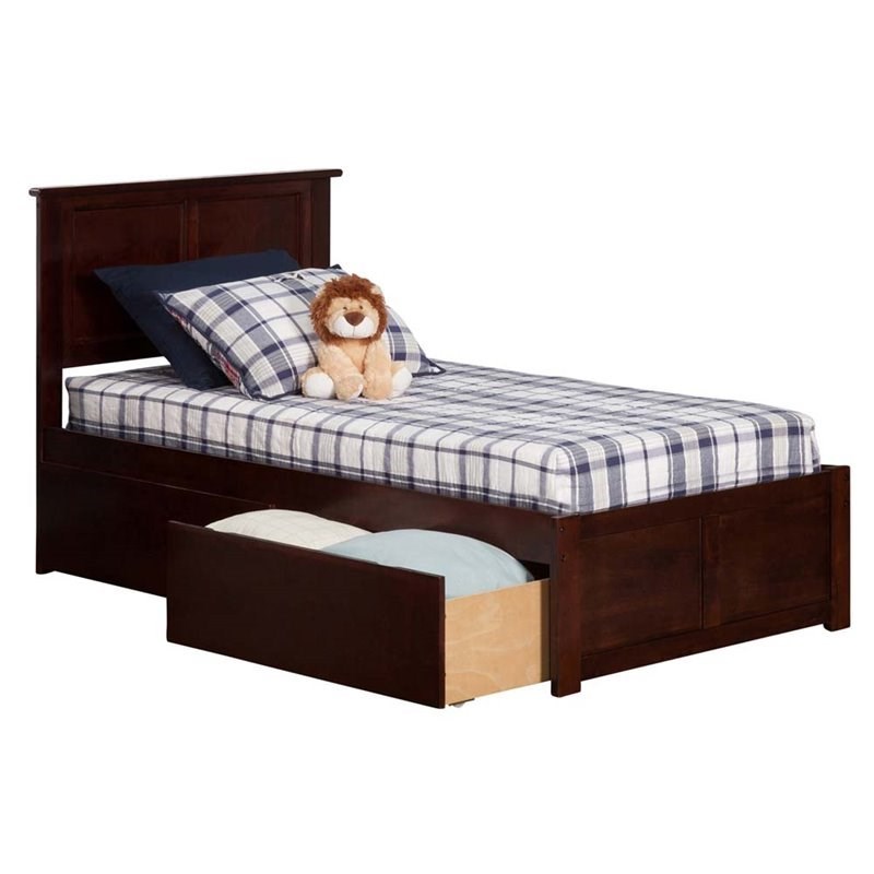 Leo Lacey Urban Twin Storage Platform Bed In Walnut Ll 1653066