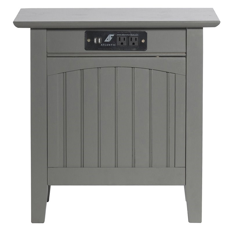 Leo & Lacey Chair Side Table with Charger in Grey