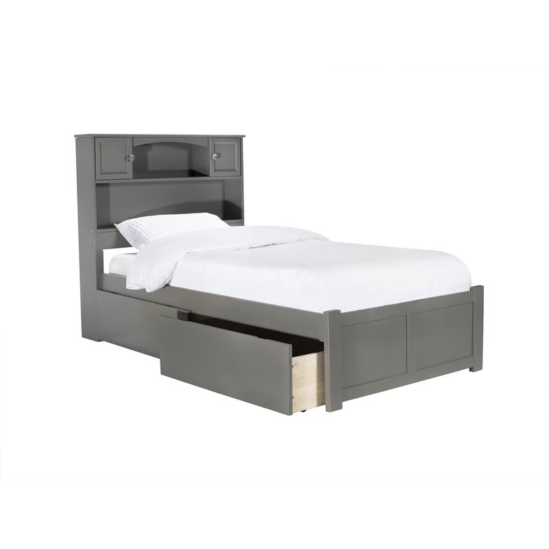 Leo & Lacey Twin XL Platform Bed with Footboard and 2 Urban Bed Drawers ...