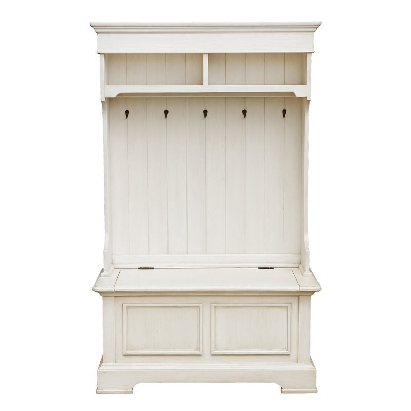 Home Fare Antique White Hall Tree with Storage | Homesquare