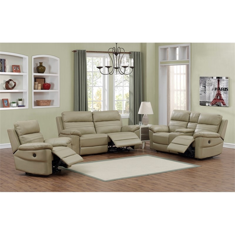 Dual Power Reclining Top Grain Leather, Top Grain Leather Loveseat Recliner