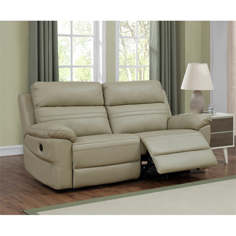 Dual Power Reclining Top Grain Leather, Leather Dual Power Reclining Sofa