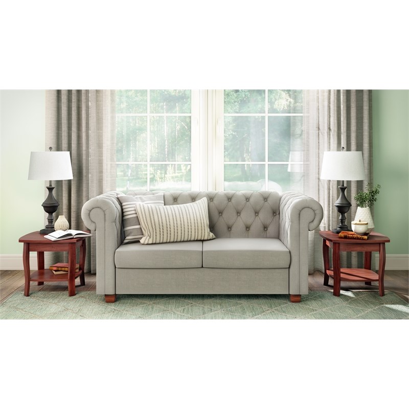 homefare tufted chesterfield sofa in soft cream fabric 320c1477004