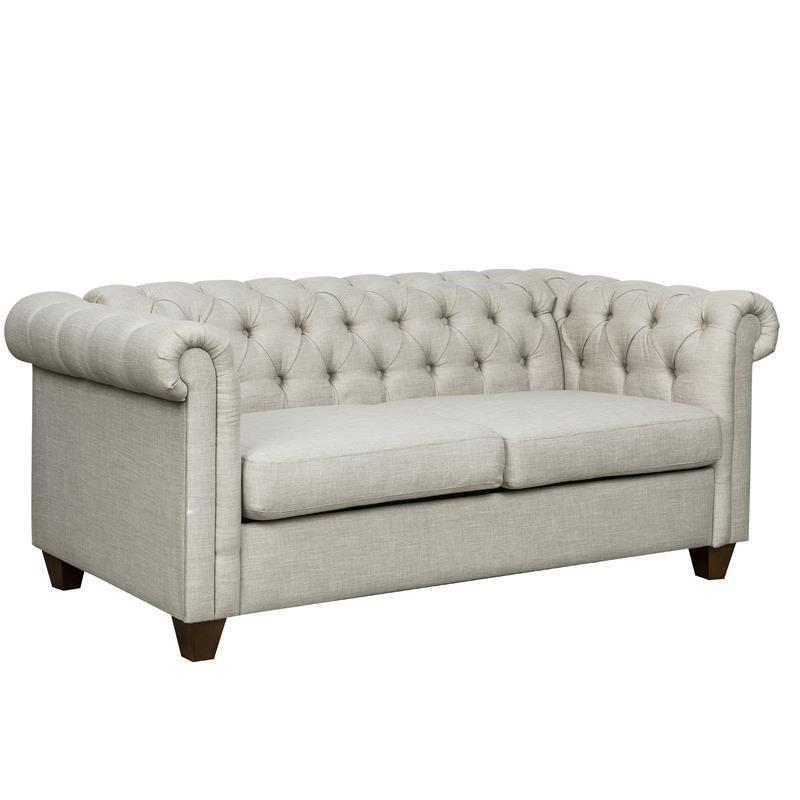 homefare tufted chesterfield sofa in soft cream fabric 320c1477004
