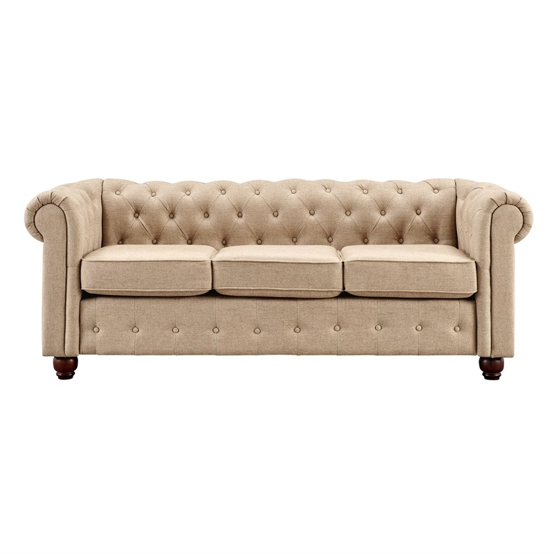 chesterfield sofa in cream linen fabric 340a862824k1
