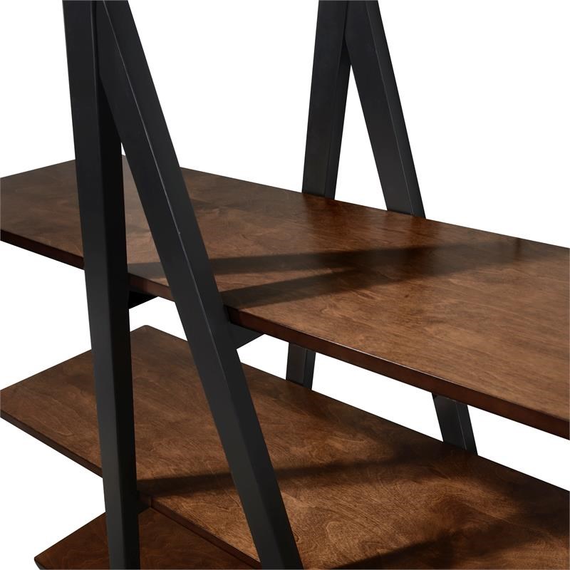 aframe modern wood shelf bookcase in walnut brown dsd4383001