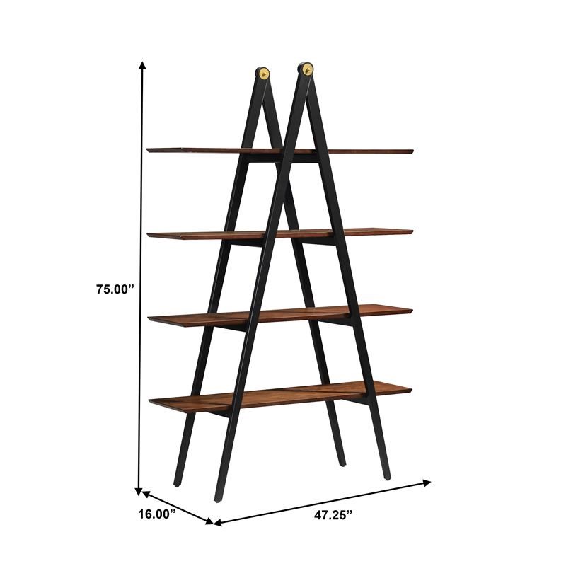 aframe modern wood shelf bookcase in walnut brown dsd4383001