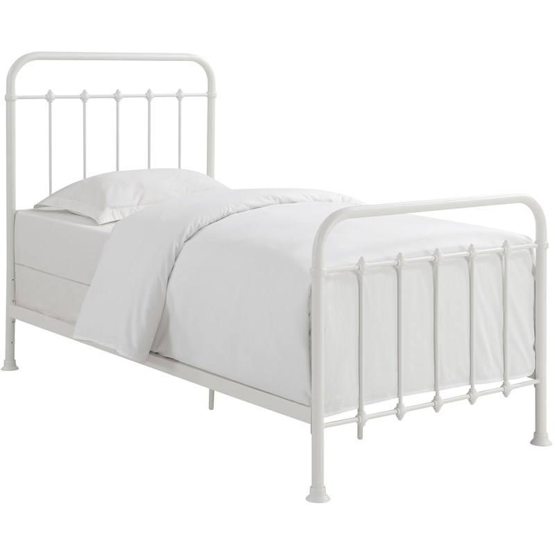 White Iron Twin Bed Factory 52, Metal Twin Bed White