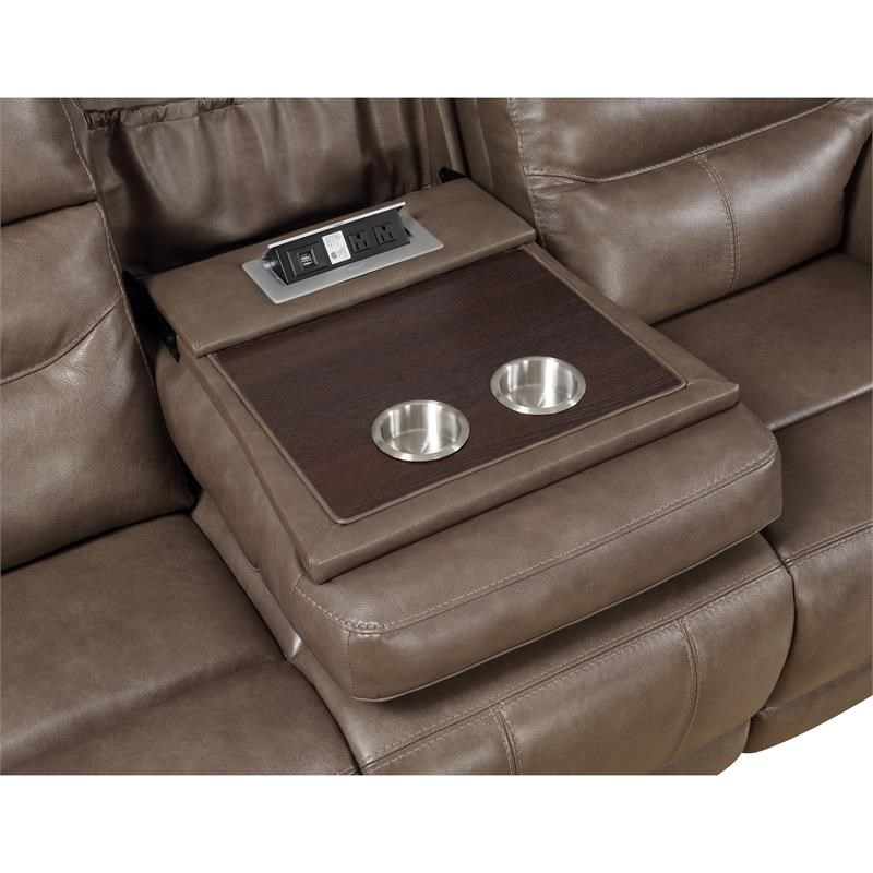 Power Reclining Sofa with Drop Down Table and Charging Station