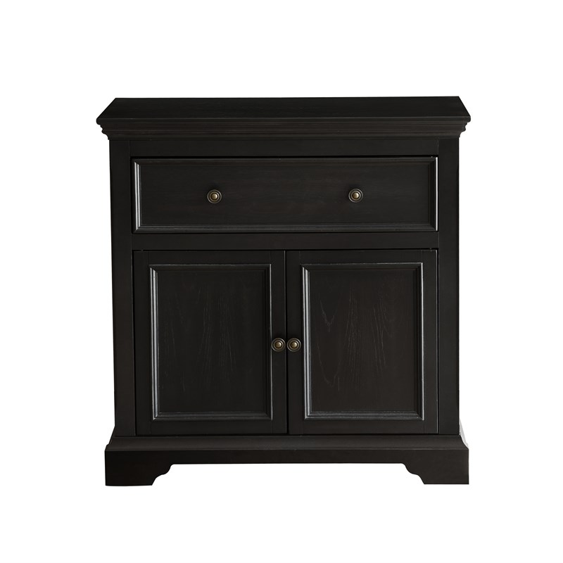 Two Door One Drawer Console in Antique Black