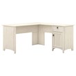 Salinas L Shaped Desk with Storage in Antique White - Engineered Wood