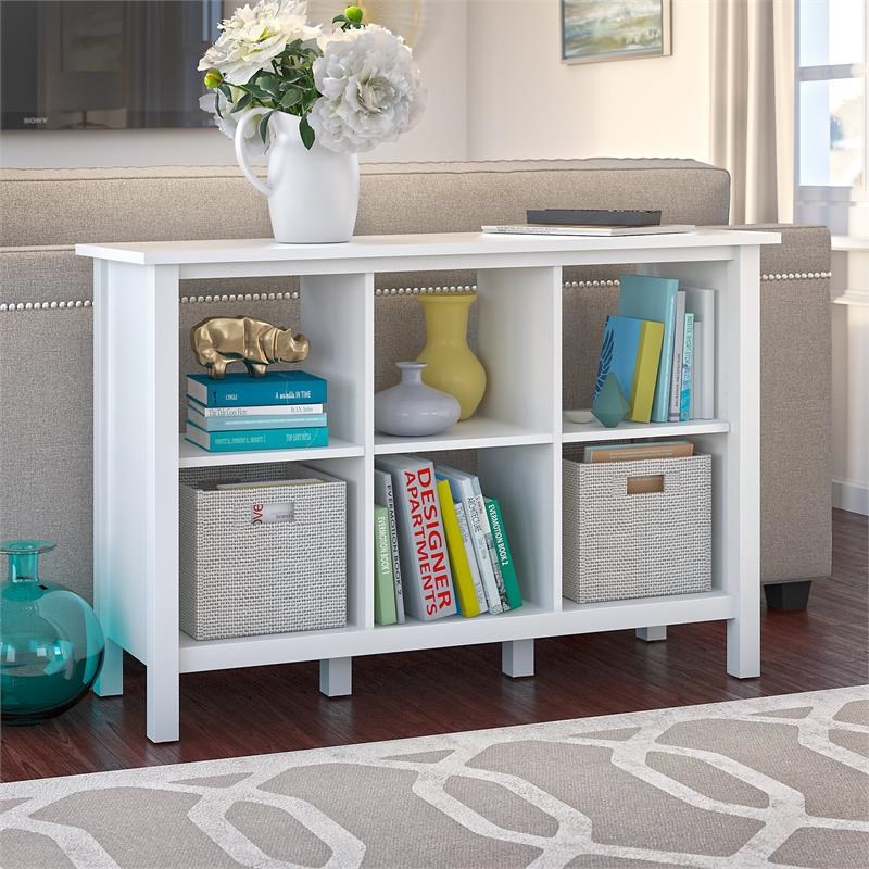 Bush Furniture Broadview 6 Cube Storage Bookcase in Pure White