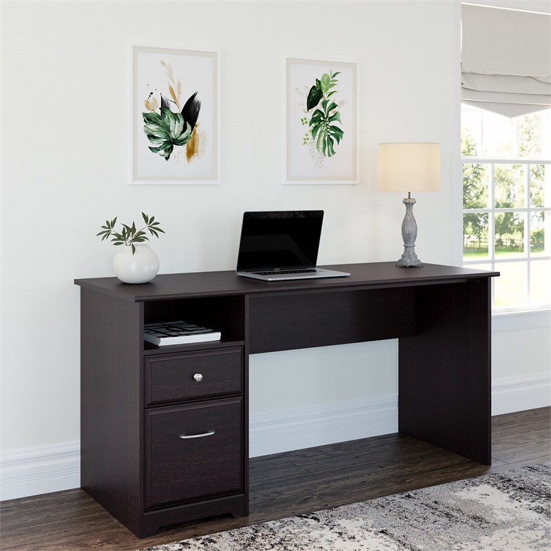 Cabot 60W Computer Desk with Drawers in Espresso Oak - Engineered Wood
