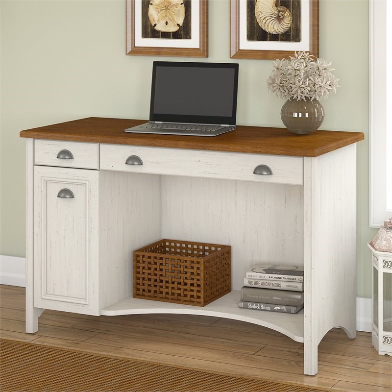 Bush Furniture Fairview Computer Desk with Drawers in Antique White