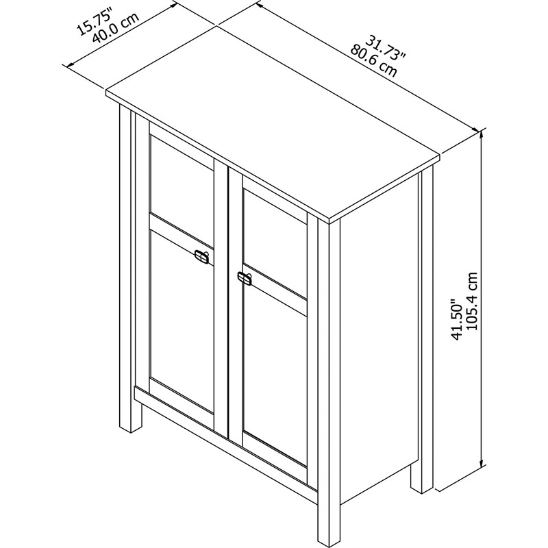 Broadview Bar Cabinet with 2 Door Wine Storage in White - Engineered Wood