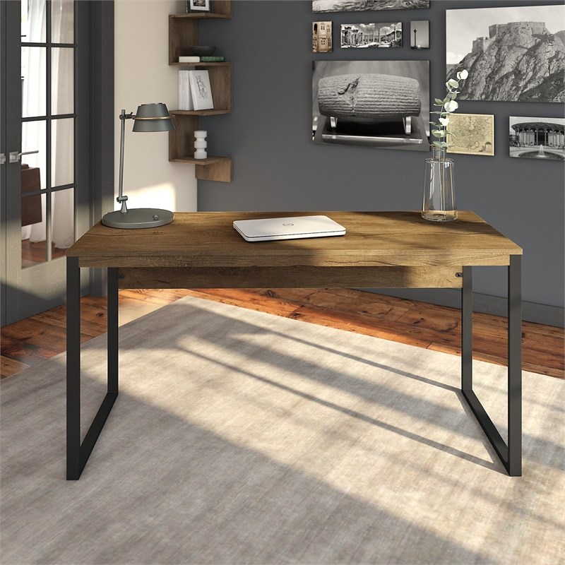 Bush Furniture Latitude 60W Writing Desk in Rustic Brown