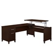 Bush Furniture Somerset 72W 3 Position Sit to Stand L Desk in Mocha Cherry