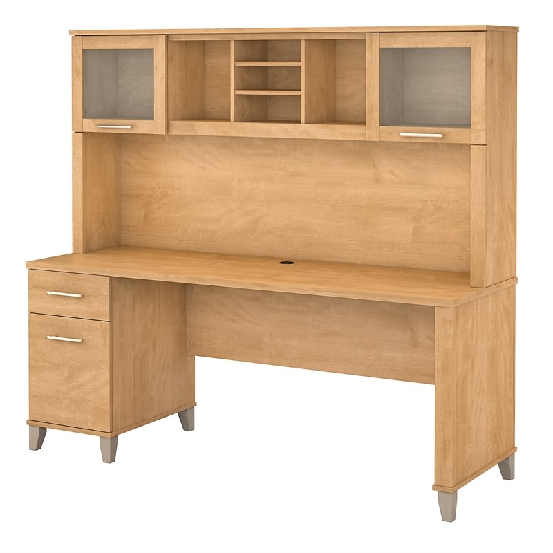 Bush Furniture Somerset 72W Office Desk with Hutch in Maple Cross |  Homesquare