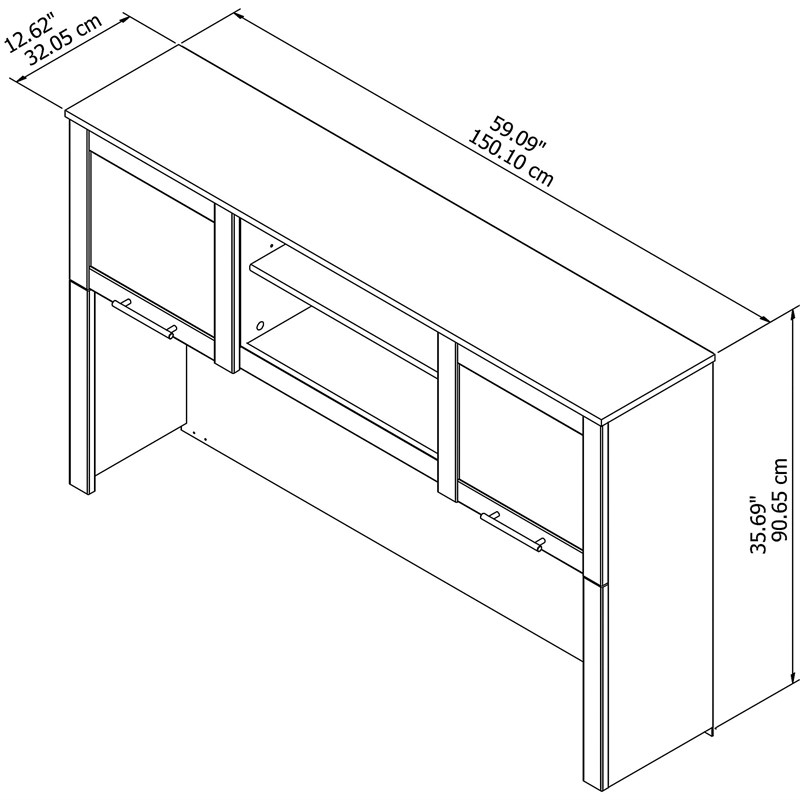 Bush Furniture Somerset 60W Hutch for L Shaped Desk