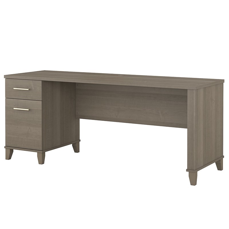 Bush Furniture Somerset 72W Office Desk with Drawers in Ash Gray