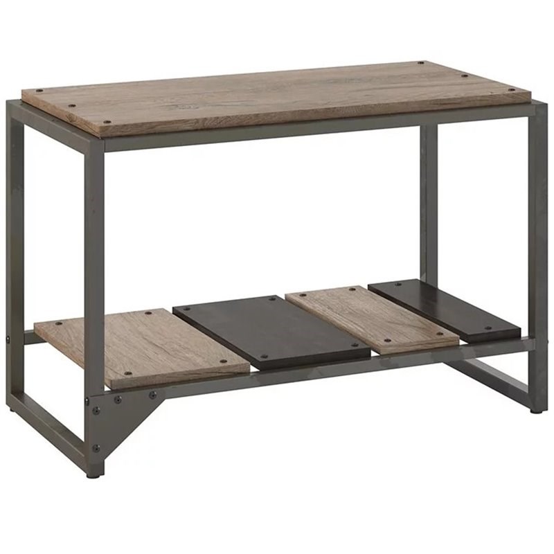 Refinery Shoe Storage Bench in Rustic Gray - Engineered Wood