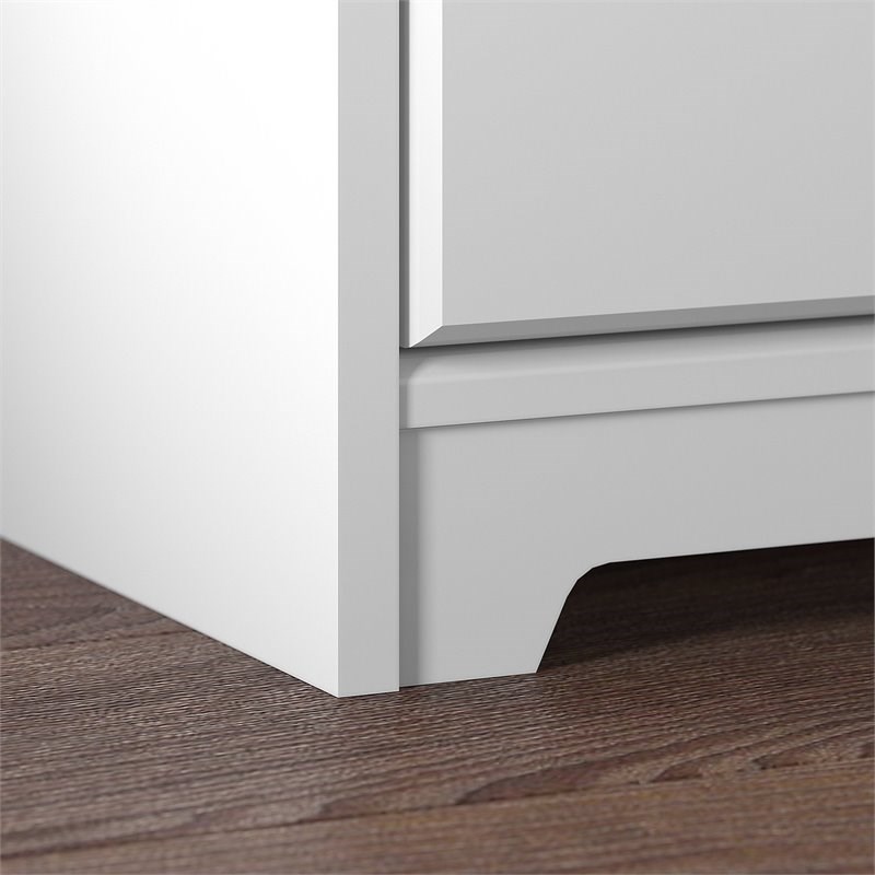 Cabot 60W Corner Desk with File Storage in White - Engineered Wood
