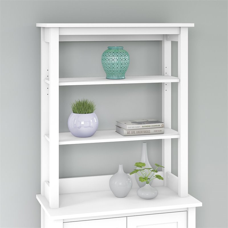 bush furniture broadview tall hutch organizer in pure white bdh131wh03