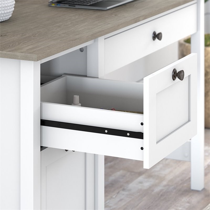 Mayfield 54W Desk w/ Drawers and Organizer in Shiplap Gray/White - Eng Wood