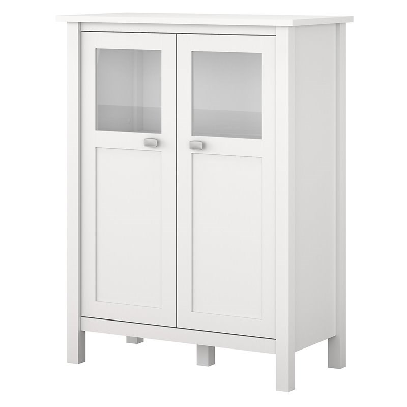 Broadview Storage Cabinet with Doors in Pure White - Engineered Wood