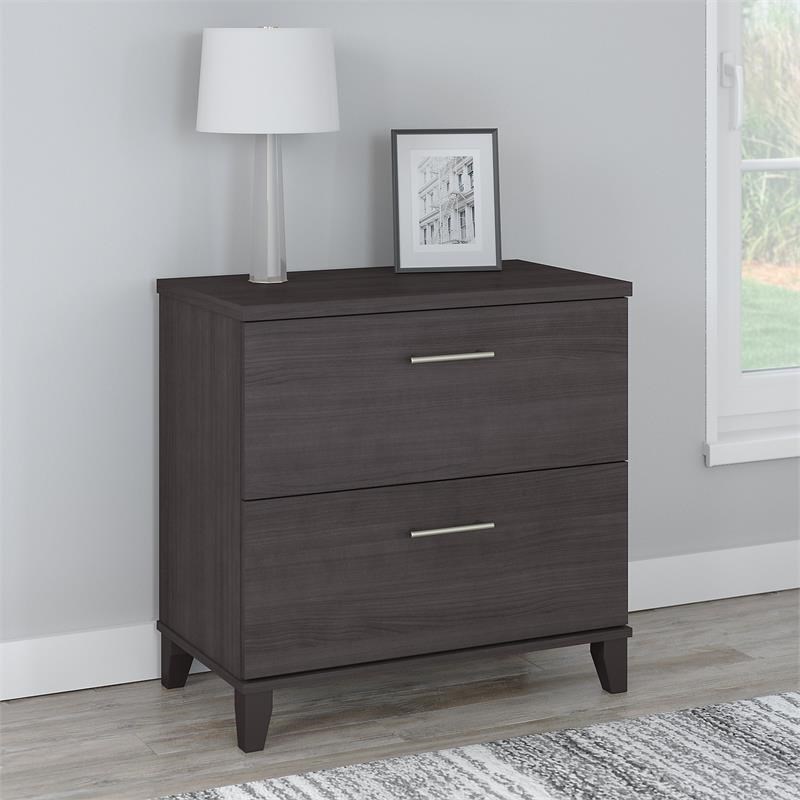 Bush Furniture Somerset 2 Drawer Lateral File Cabinet in Storm Gray