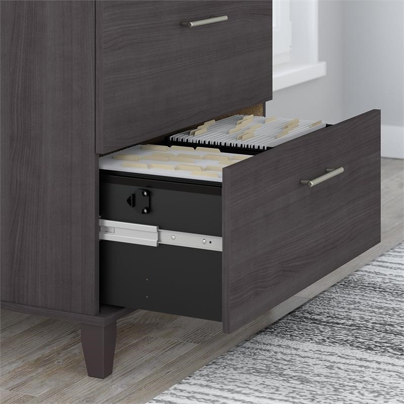 Bush Furniture Somerset 2 Drawer Lateral File Cabinet in Storm Gray