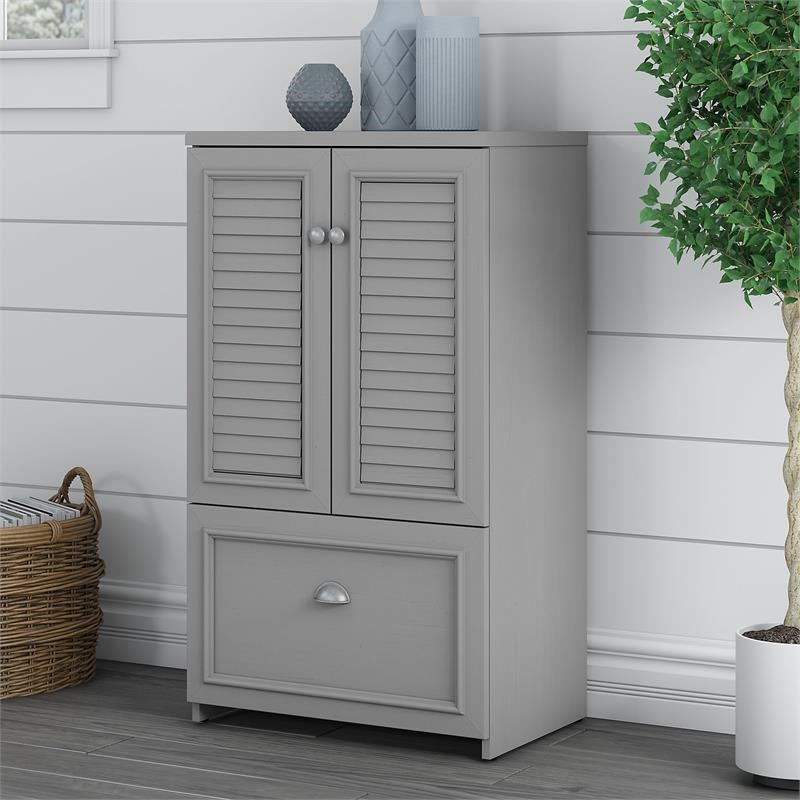 Fairview Storage Cabinet with File Drawer in Cape Cod Gray - Engineered Wood