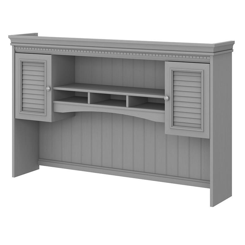 Fairview 60W Hutch for L Shaped Desk in Cape Cod Gray - Engineered Wood