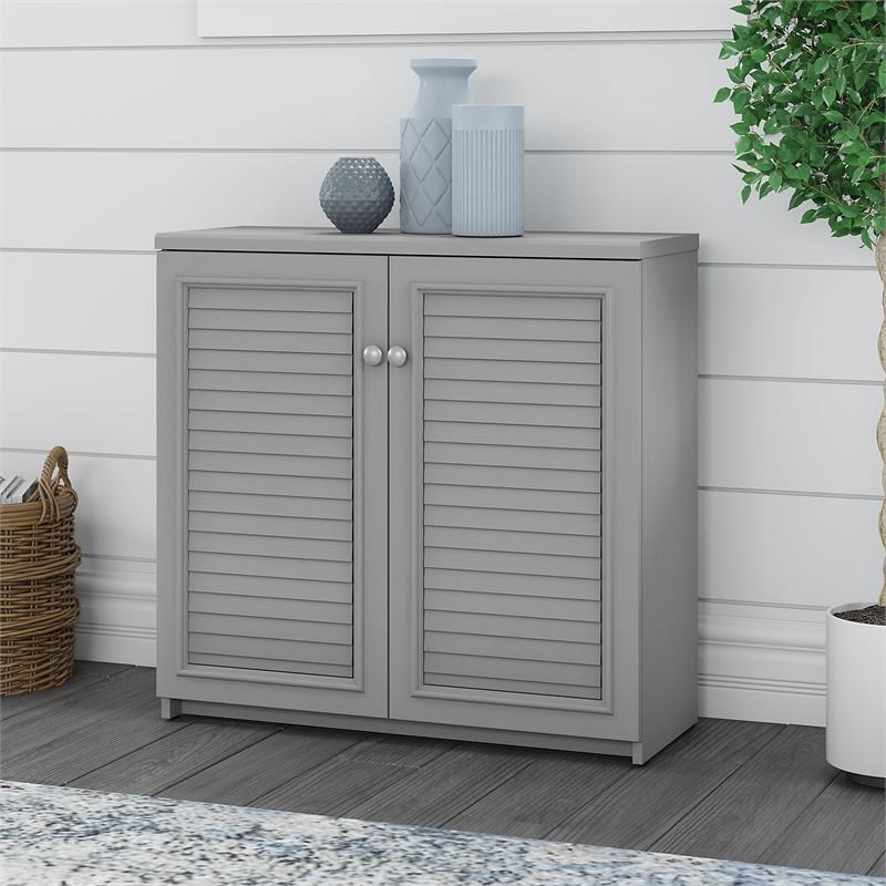 Fairview Small Storage Cabinet With Doors In Cape Cod Gray Engineered   2005414 1 L 