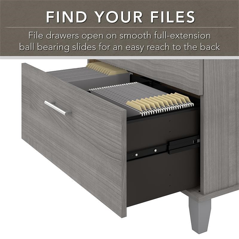 Somerset 2 Drawer Lateral File Cabinet in Platinum Gray - Engineered Wood