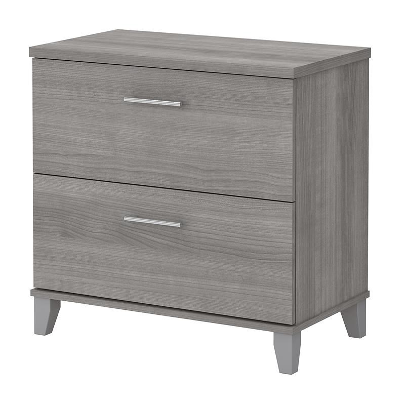 Somerset 2 Drawer Lateral File Cabinet in Platinum Gray - Engineered Wood